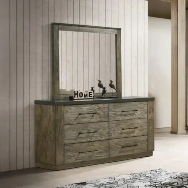 Lance Gray Wooden Mirror by ACME - Image 3