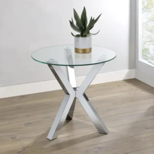 Kenzie Tempered Glass Top End Table By Coaster Furniture
