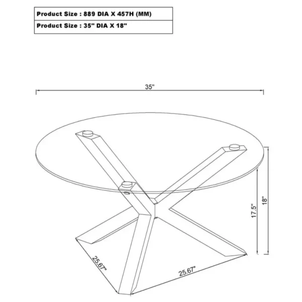Kenzie 3-Piece Coffee Table Round Set By Coaster Furniture - Image 5