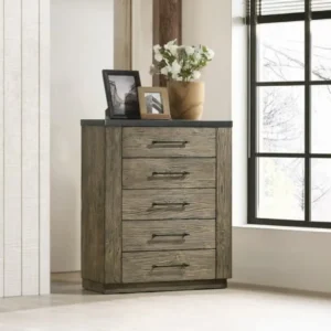 Lance Gray Wood 5 Drawer Chest by ACME