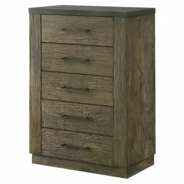 Lance Gray Wood 5 Drawer Chest by ACME - Image 2