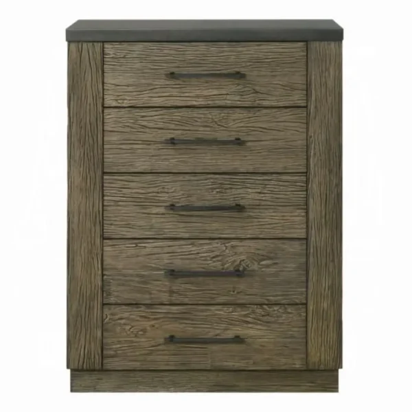 Lance Gray Wood 5 Drawer Chest by ACME - Image 3