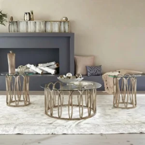 Monett Round Coffee Table End Table Set By Coaster Furniture