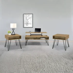 Fanning Rustic Coffee and End Table Set By Coaster Furniture