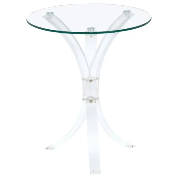 Laning Round Glass Top Acrylic Side Table By Coaster Furniture - Image 2