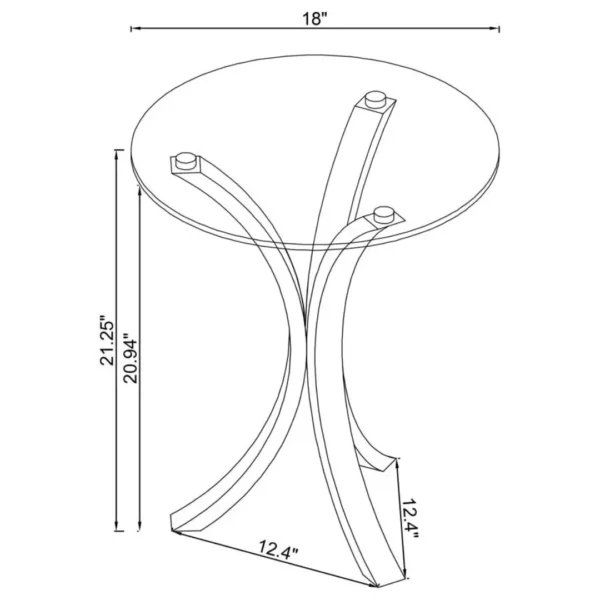Laning Round Glass Top Acrylic Side Table By Coaster Furniture - Image 4