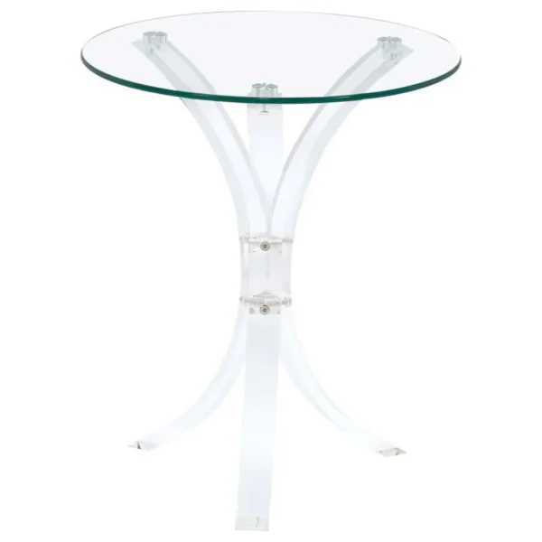 Laning Round Glass Top Acrylic Side Table By Coaster Furniture - Image 3
