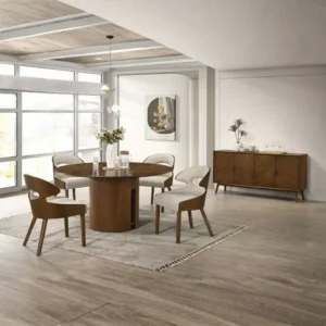 Hillerod 5 Piece Walnut Dining Table Set by Furniture of America