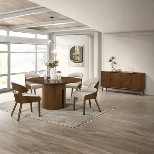 Hillerod Round Walnut Dining Table by Furniture of America - Image 4