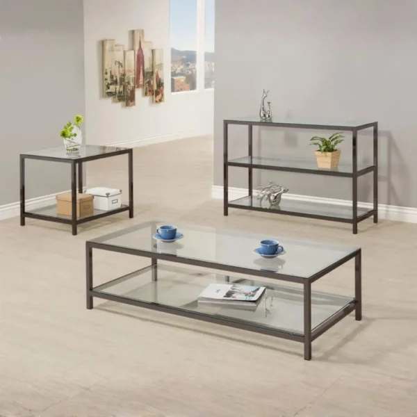 Trini Glass Top and Metal Coffee Table By Coaster Furniture - Image 4