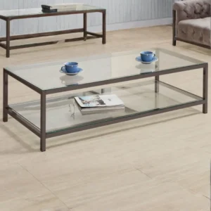 Trini Glass Top and Metal Coffee Table By Coaster Furniture