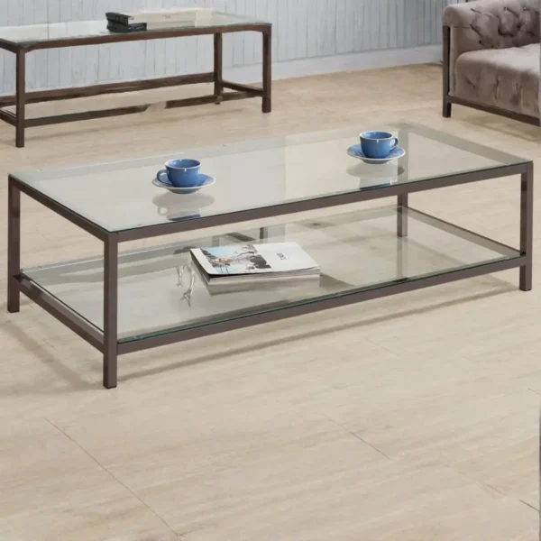 Trini Black Nickel Rectangular Coffee Table Set By Coaster Furniture - Image 2