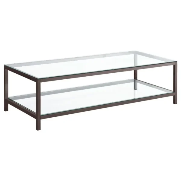 Trini Black Nickel Rectangular Coffee Table Set By Coaster Furniture - Image 4