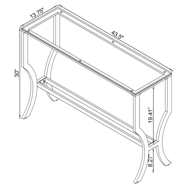Saide Metal and Glass Console Table By Coaster Furniture - Image 6