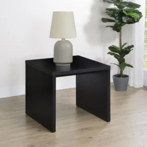 Knapp Engineered Wood Square Black End Table By Coaster Furniture