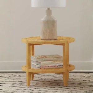 Camillo Round Solid Wood Maple End Table By Coaster Furniture