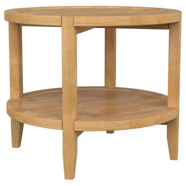 Camillo Round Solid Wood Maple End Table By Coaster Furniture - Image 3
