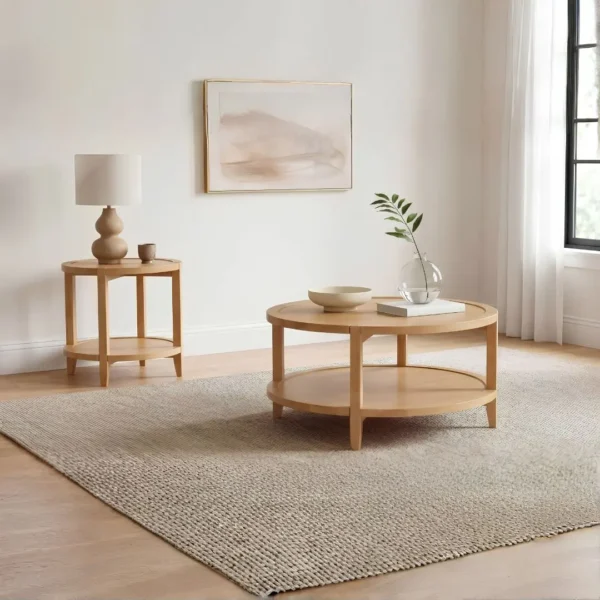 Camillo Round Solid Wood Maple Coffee Table By Coaster Furniture - Image 9