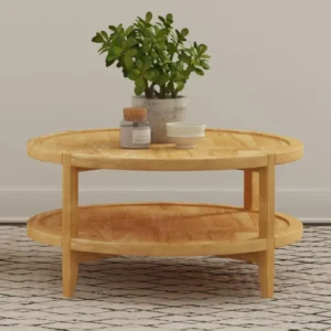 Camillo Round Solid Wood Maple Coffee Table By Coaster Furniture