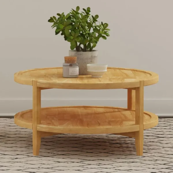 Camillo 3-Piece Round Maple Coffee Table Set By Coaster Furniture - Image 3