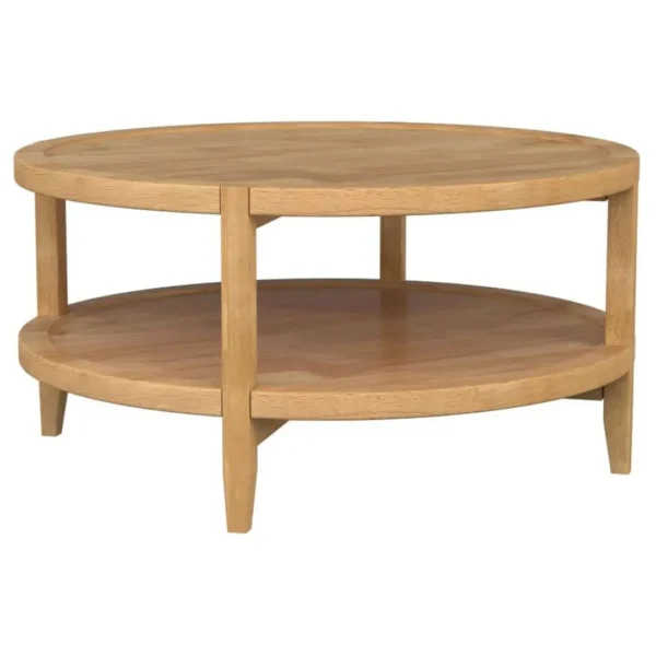 Camillo Round Solid Wood Maple Coffee Table By Coaster Furniture - Image 2