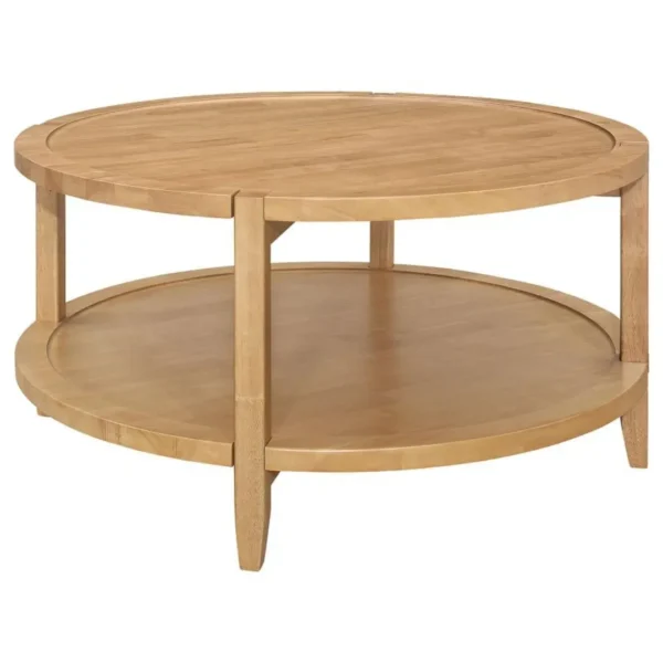 Camillo Round Solid Wood Maple Coffee Table By Coaster Furniture - Image 3