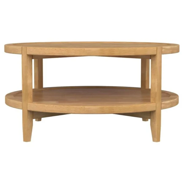 Camillo Round Solid Wood Maple Coffee Table By Coaster Furniture - Image 6