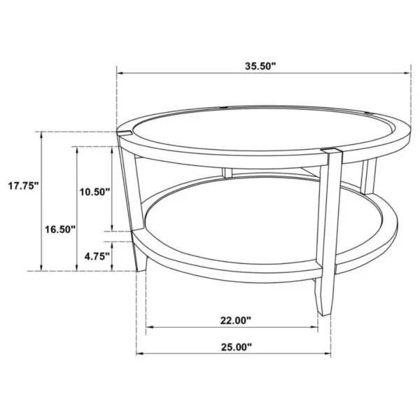 Camillo 3-Piece Round Maple Coffee Table Set By Coaster Furniture - Image 7