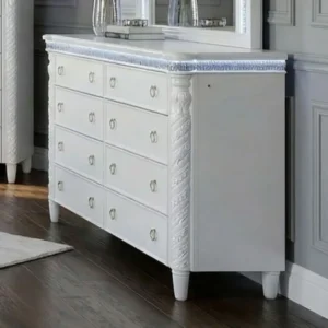 Swindon Pearl White Dresser with LED By Furniture of America