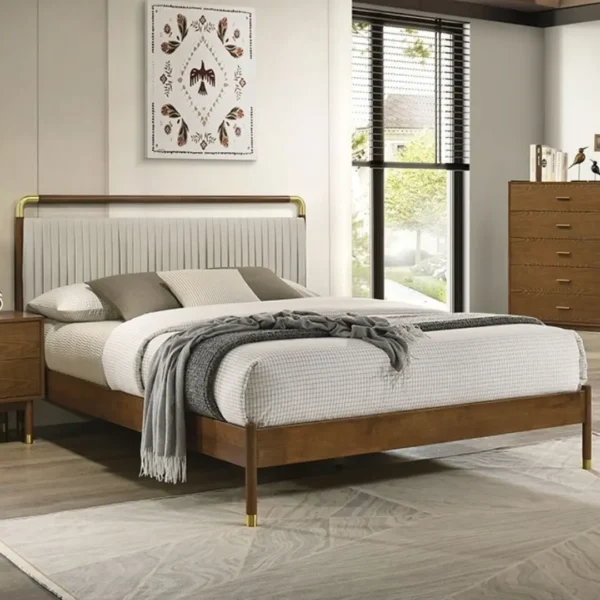 Bardot Walnut Bedroom Queen Set By Furniture of America - Image 2
