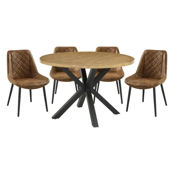 Strata Modern Round Dining Table Set For 4 By Homelegance - Image 2