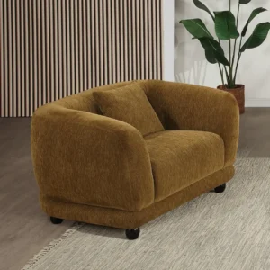 Lennox Brown Chenille Chair with Pillow by ACME