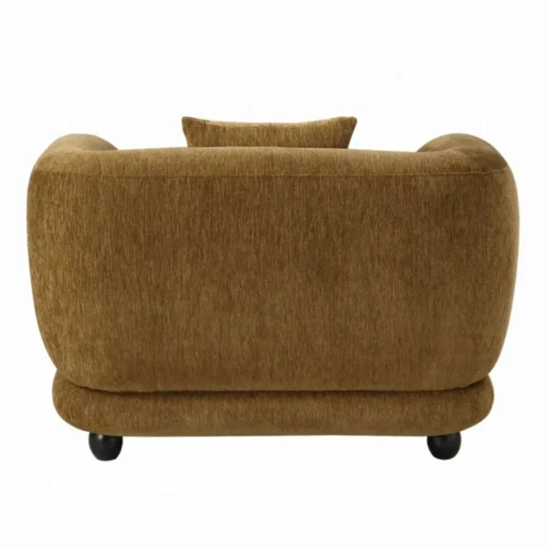 Lennox Brown Chenille Chair with Pillow by ACME - Image 3