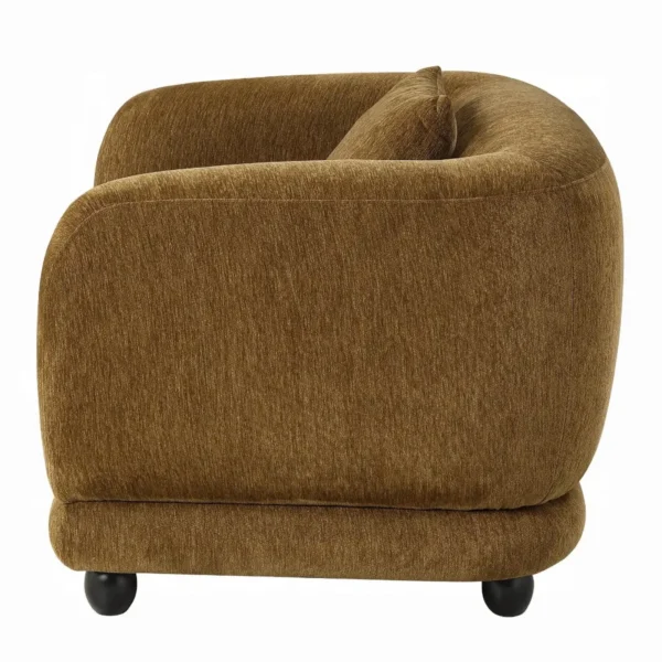 Lennox Brown Chenille Chair with Pillow by ACME - Image 4