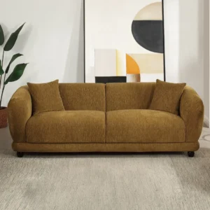 Lennox Brown Chenille Sofa with 2 Pillows by ACME
