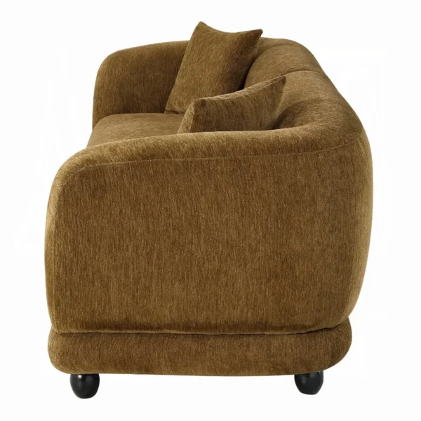 Lennox Brown Chenille Sofa with 2 Pillows by ACME - Image 2