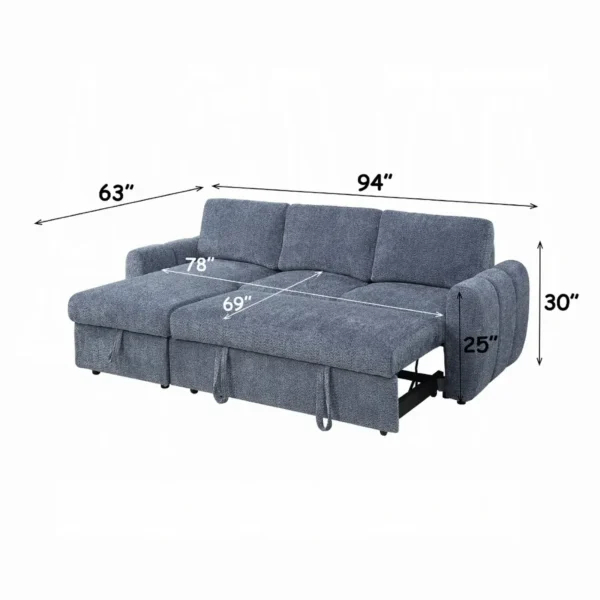 Nuriel Sectional Sofa with Storage and Sleeper by ACME - Image 17