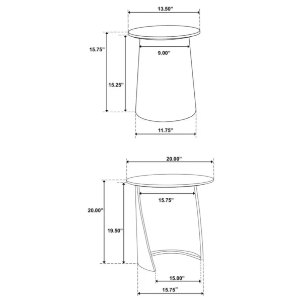 Yency 2-Piece Nested Coffee Table By Coaster Furniture - Image 6