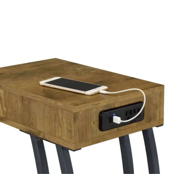 Troy C Shape Side Table Power Outlet By Coaster Furniture - Image 3