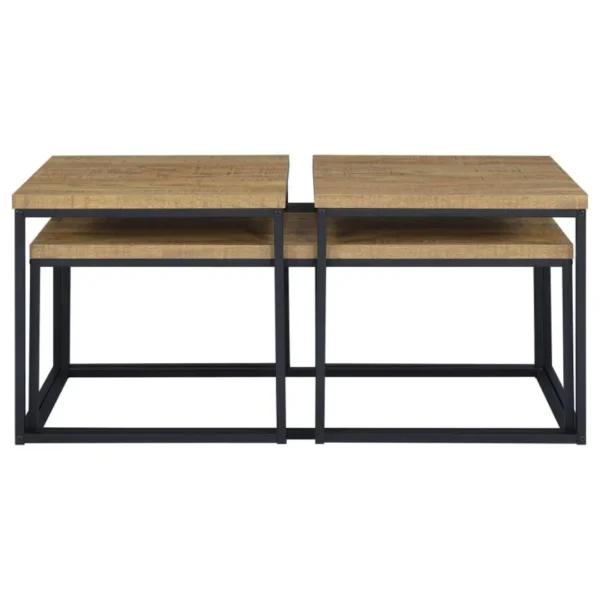Straden 3-Piece Rustic Coffee Table Set By Coaster Furniture - Image 3