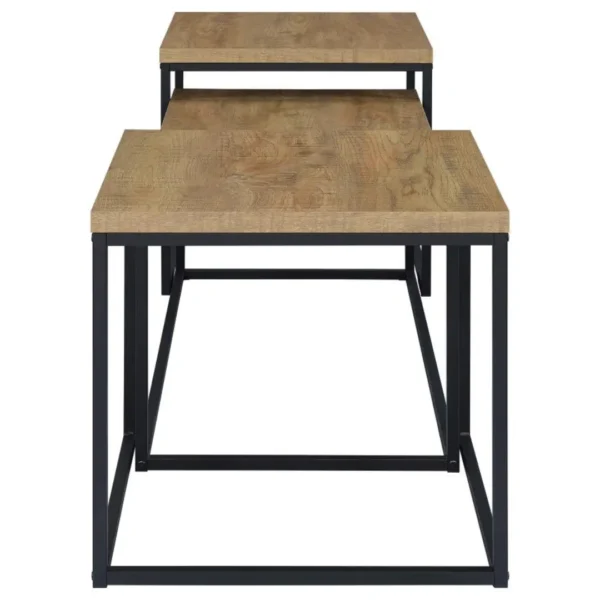 Straden 3-Piece Rustic Coffee Table Set By Coaster Furniture - Image 5
