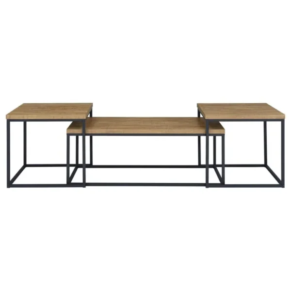 Straden 3-Piece Rustic Coffee Table Set By Coaster Furniture - Image 6
