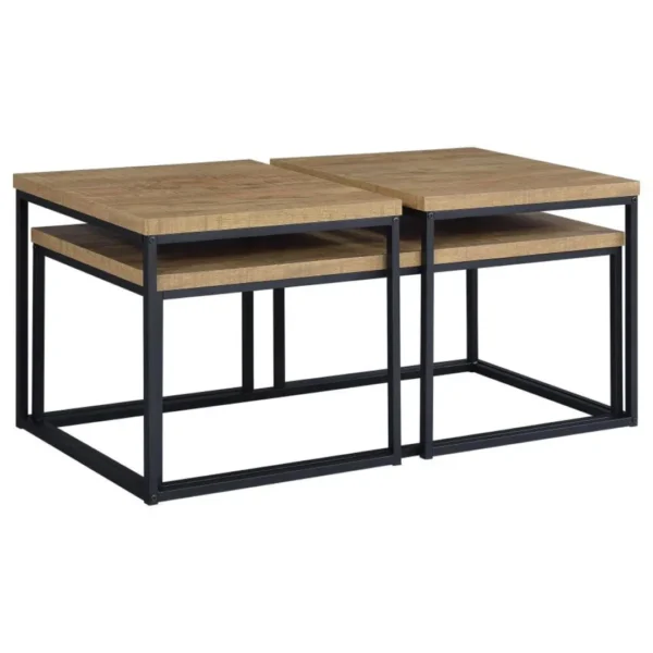 Straden 3-Piece Rustic Coffee Table Set By Coaster Furniture - Image 7