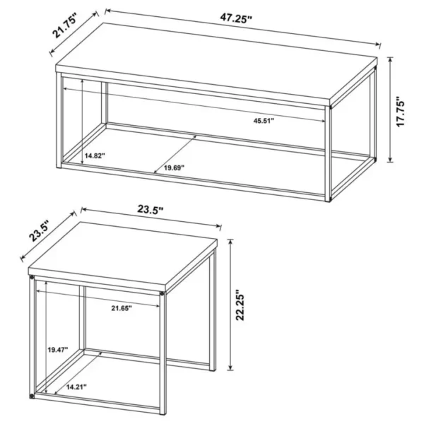 Straden 3-Piece Rustic Coffee Table Set By Coaster Furniture - Image 13