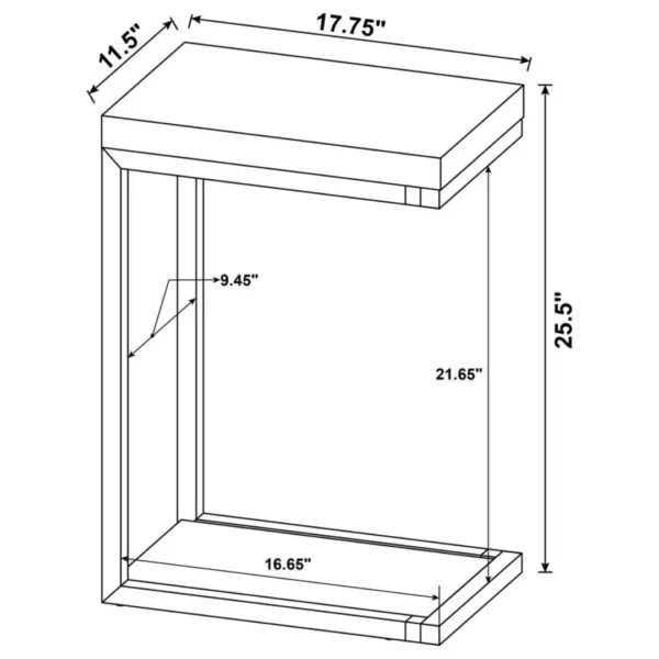 Beck C-Shape Sofa Table Rustic By Coaster Furniture - Image 7