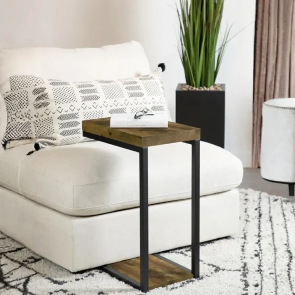 Beck C-Shape Sofa Table Rustic By Coaster Furniture - Image 8