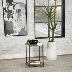 Noemie Round Accent Table Marble Top By Coaster Furniture