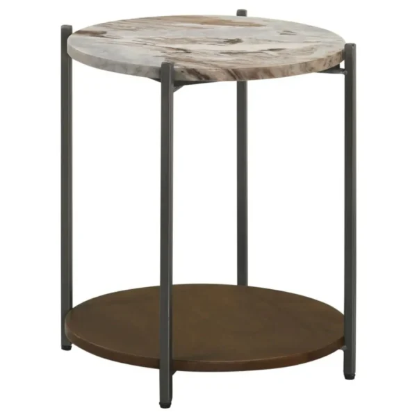Noemie Round Accent Table Marble Top By Coaster Furniture - Image 2