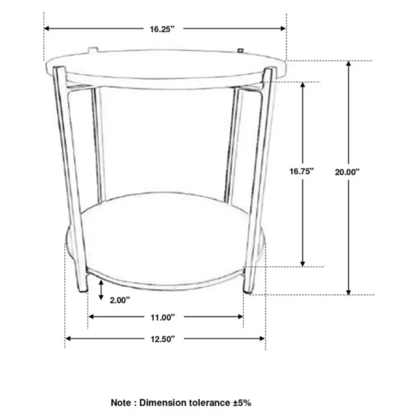 Noemie Round Accent Table Marble Top By Coaster Furniture - Image 7
