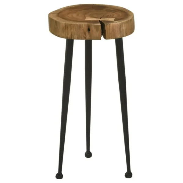 Keith Wood Round Side Table Natural and Black By Coaster Furniture - Image 2